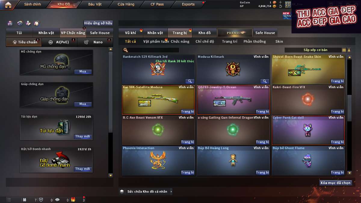 shop acc cf uy tin gia re